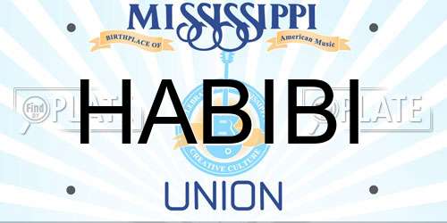 HABIBI Mississippi License Plate