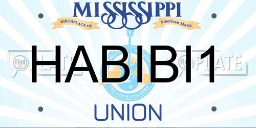 HABIBI1 Mississippi License Plate