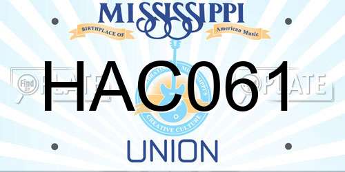 HAC061 Mississippi License Plate