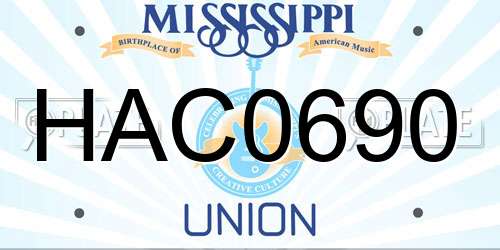 HAC0690 Mississippi License Plate
