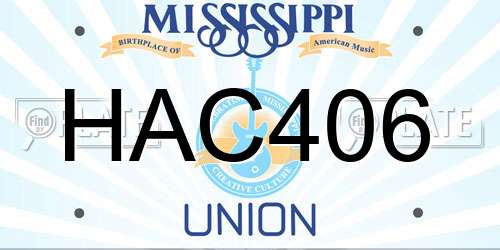 HAC406 Mississippi License Plate