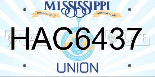 HAC6437 Mississippi License Plate