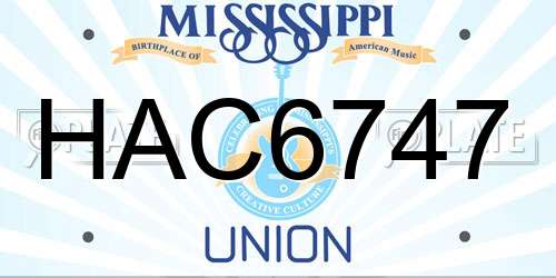 HAC6747 Mississippi License Plate