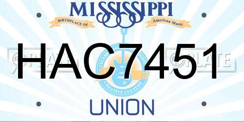 HAC7451 Mississippi License Plate