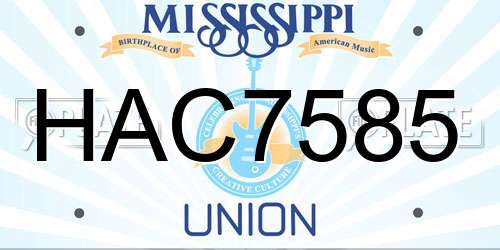 HAC7585 Mississippi License Plate
