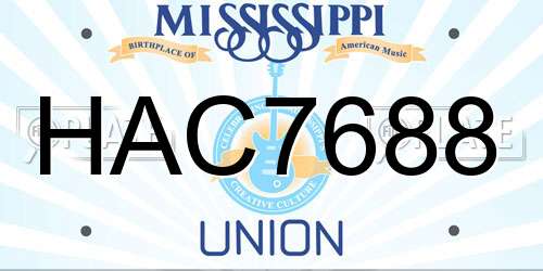 HAC7688 Mississippi License Plate