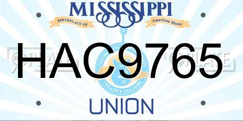 HAC9765 Mississippi License Plate