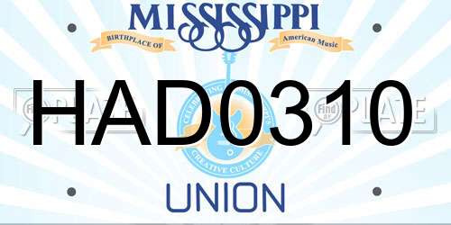 HAD0310 Mississippi License Plate