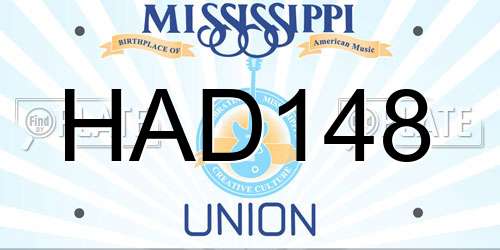 HAD148 Mississippi License Plate