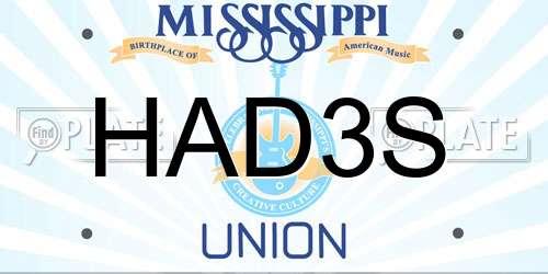 HAD3S Mississippi License Plate