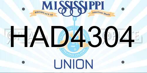 HAD4304 Mississippi License Plate