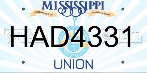 HAD4331 Mississippi License Plate