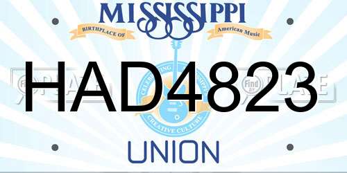 HAD4823 Mississippi License Plate
