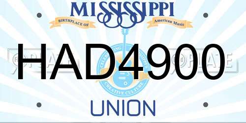 HAD4900 Mississippi License Plate