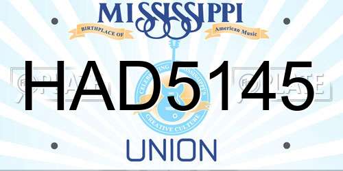 HAD5145 Mississippi License Plate