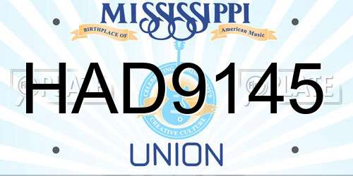HAD9145 Mississippi License Plate