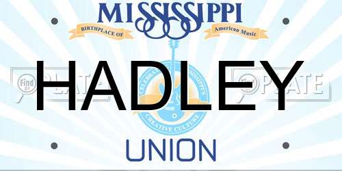 HADLEY Mississippi License Plate