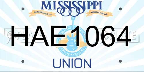HAE1064 Mississippi License Plate