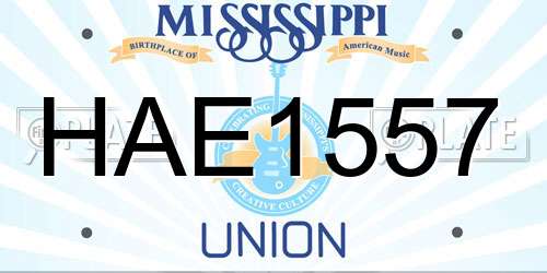 HAE1557 Mississippi License Plate
