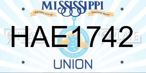 HAE1742 Mississippi License Plate