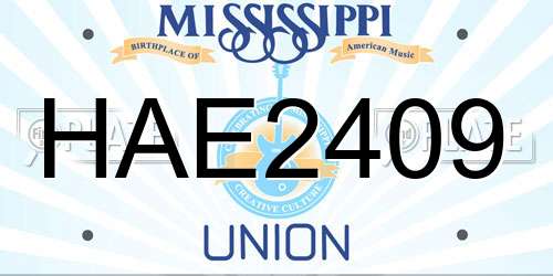HAE2409 Mississippi License Plate