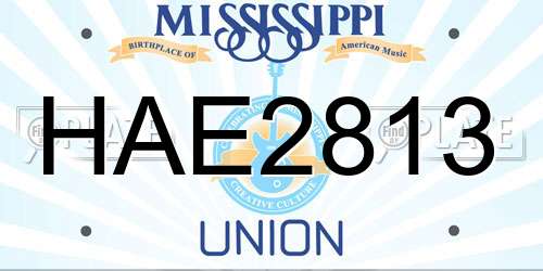 HAE2813 Mississippi License Plate