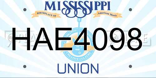 HAE4098 Mississippi License Plate
