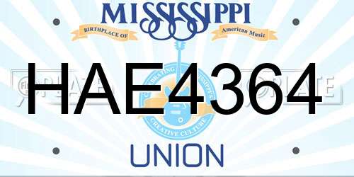 HAE4364 Mississippi License Plate