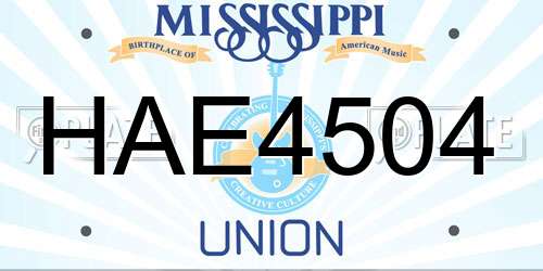 HAE4504 Mississippi License Plate