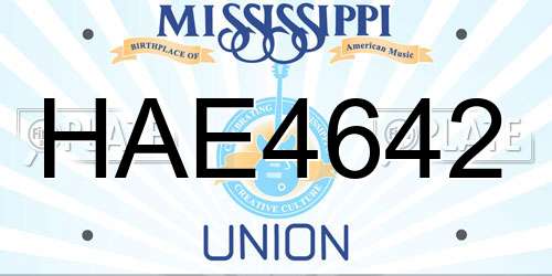 HAE4642 Mississippi License Plate