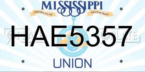 HAE5357 Mississippi License Plate