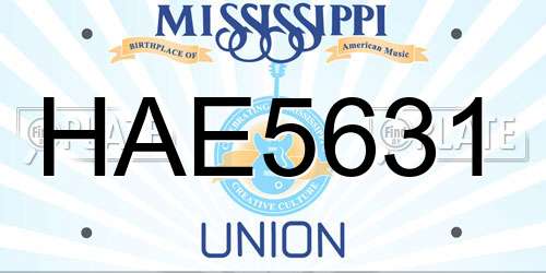 HAE5631 Mississippi License Plate