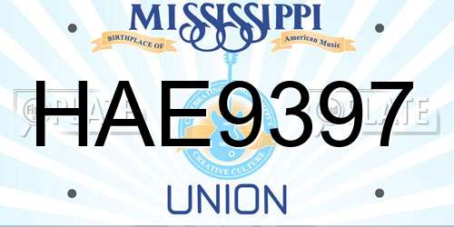 HAE9397 Mississippi License Plate