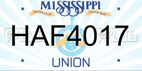 HAF4017 Mississippi License Plate