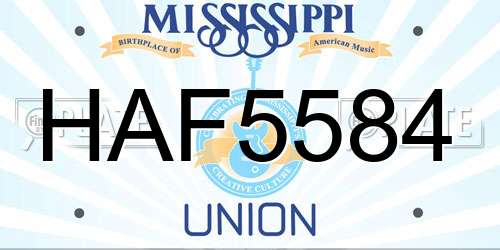 HAF5584 Mississippi License Plate