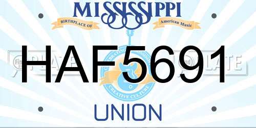 HAF5691 Mississippi License Plate
