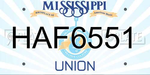 HAF6551 Mississippi License Plate