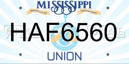HAF6560 Mississippi License Plate