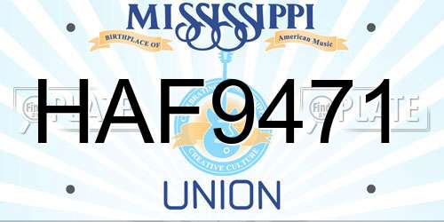 HAF9471 Mississippi License Plate