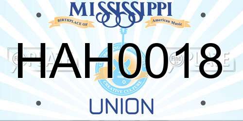 HAH0018 Mississippi License Plate