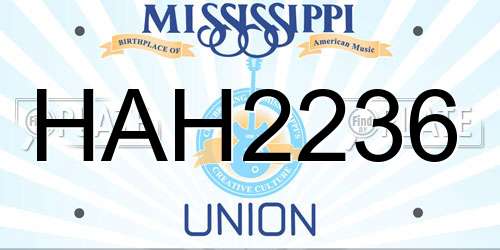 HAH2236 Mississippi License Plate