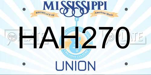 HAH270 Mississippi License Plate