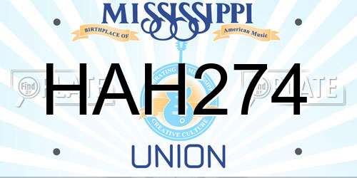 HAH274 Mississippi License Plate