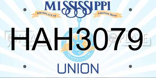 HAH3079 Mississippi License Plate