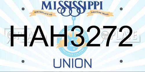HAH3272 Mississippi License Plate