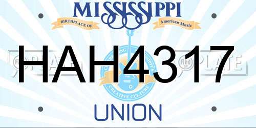 HAH4317 Mississippi License Plate