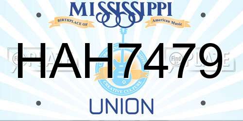HAH7479 Mississippi License Plate