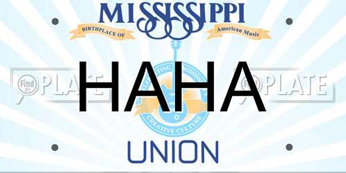 HAHA Mississippi License Plate