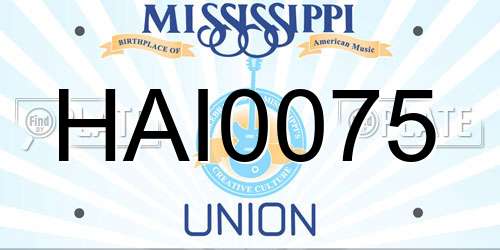 HAI0075 Mississippi License Plate