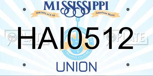 HAI0512 Mississippi License Plate